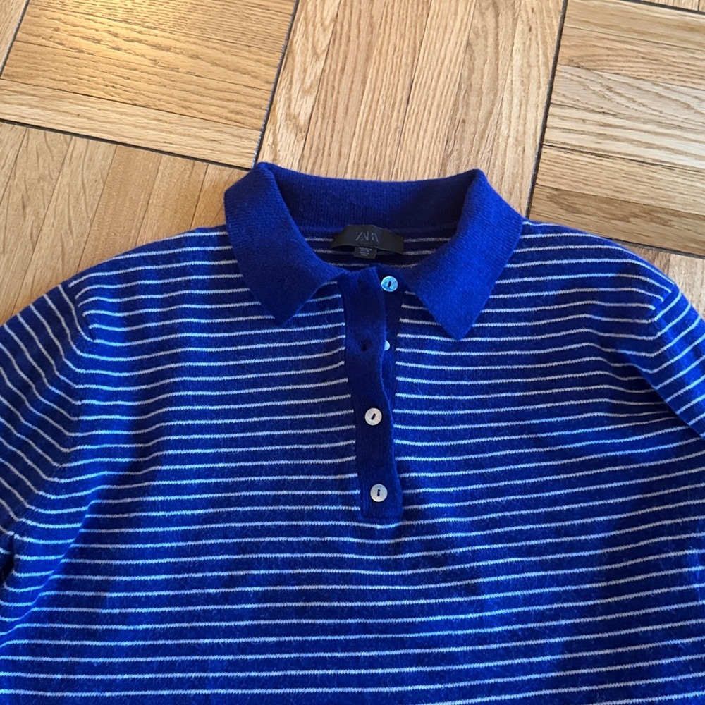 Zara Striped Knit Polo
